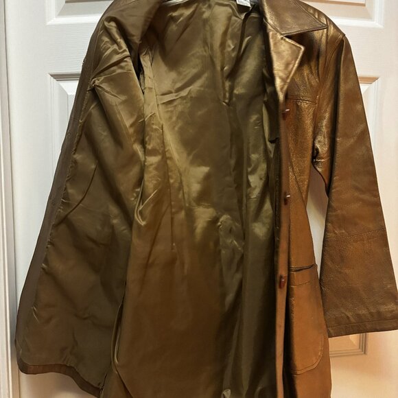 Support News Genuine Leather Belted Coat – Women’s - Picture 4 of 5